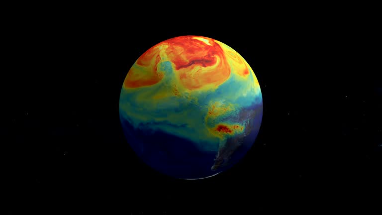 Half year of the life of Earth CO2. From January to June. Nasa Public Domain Imagery