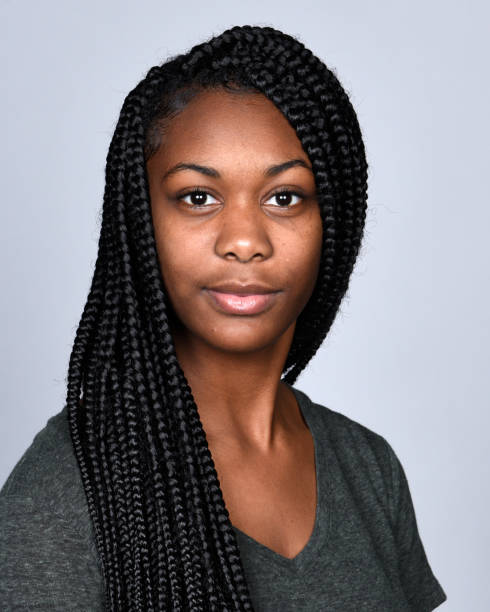 istock Beautiful young woman, portrait, studio 1053977188