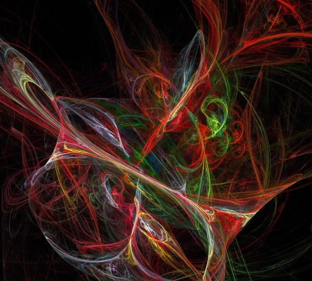 istock image of one Digital Fractal on Black Color 1053982372