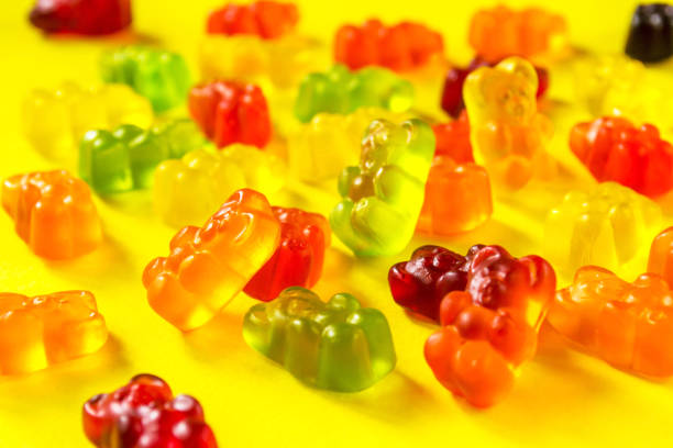 istock Colorful jelly bear candy closeup 1053982794