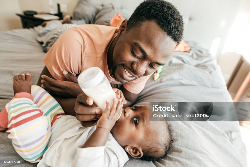Best babysitter Dad and his little princess Baby - Human Age Stock Photo