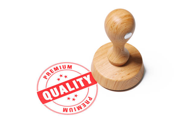 istock Wooden Quality Stamp On White Background 1053987652
