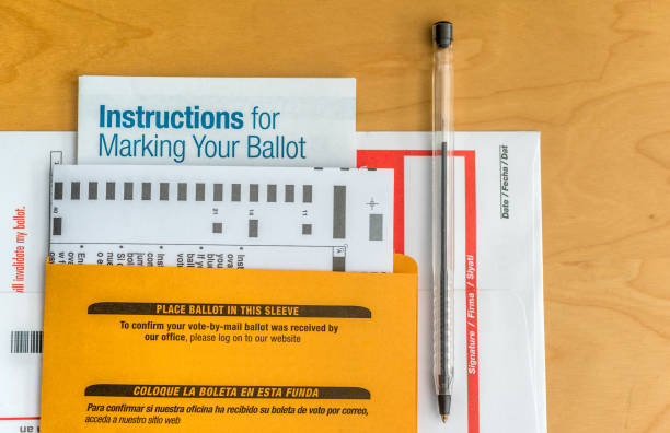 Voting Ballot Set of voting ballot ready to be send. ballot measure stock pictures, royalty-free photos & images