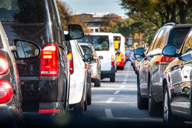 traffic jam in the city - traffic jam traffic germany car imagens e fotografias de stock