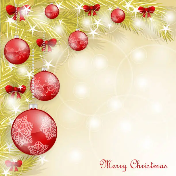 Vector illustration of Christmas card with decoration