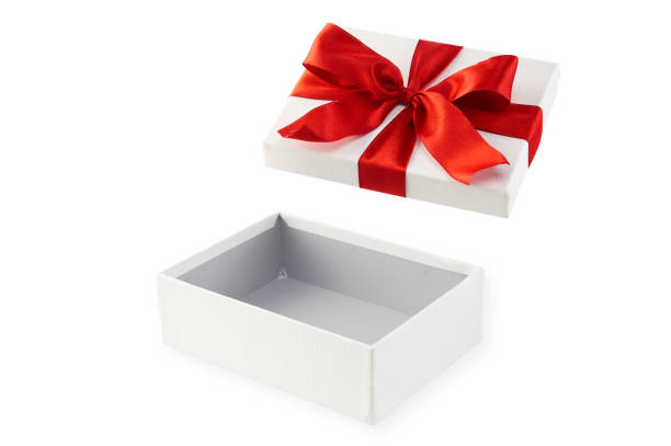 istock Christmas and New Year's Day, Open red gift box white 1053997370