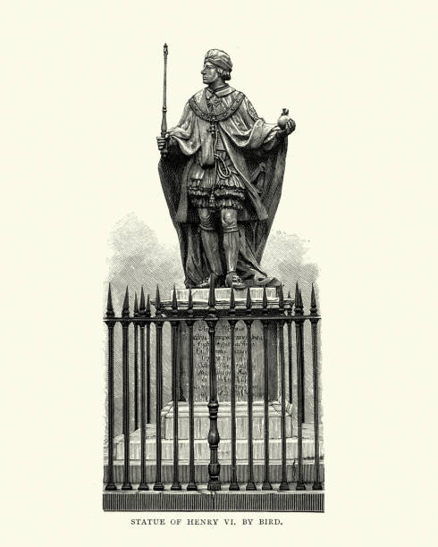 ilustraciones, imágenes clip art, dibujos animados e iconos de stock de estatua de rey henry vi de inglaterra en la universidad de eton - henry vi