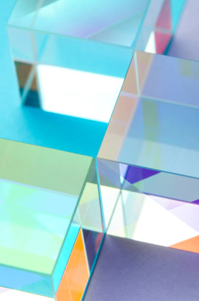Colorful abstract shining glass cubes