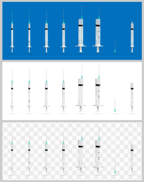 istock Set of realistic medical Syringes. Vector illustration 1054003276