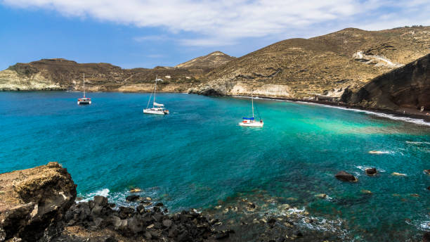 istock Yachts in a quiet Bay surrounded by mountains 1054003284