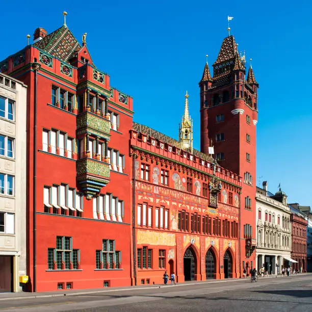 Photo of Marktplatz with the Rathaus in Basel, Switzerland