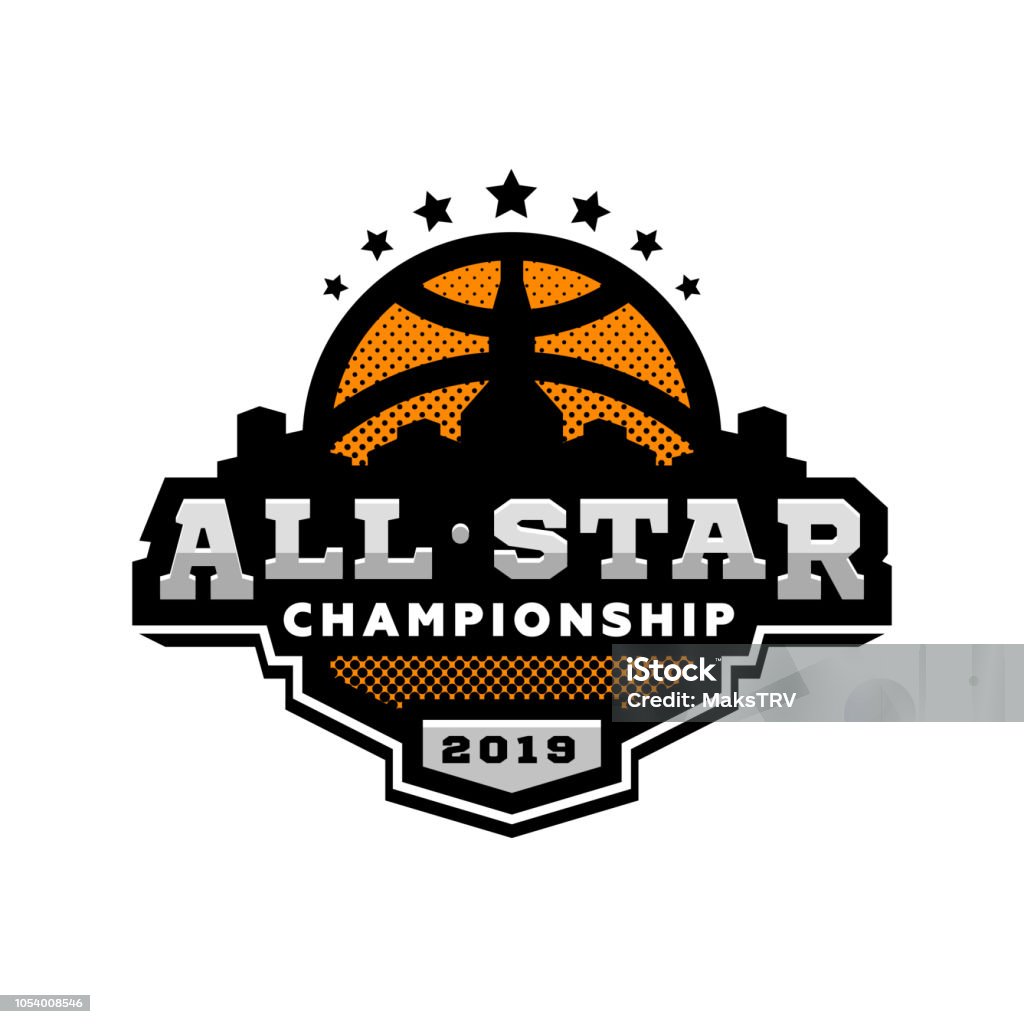 All star basketball, sports  emblem All star basketball, sports , emblem. Vector illustration. Basketball - Sport stock vector