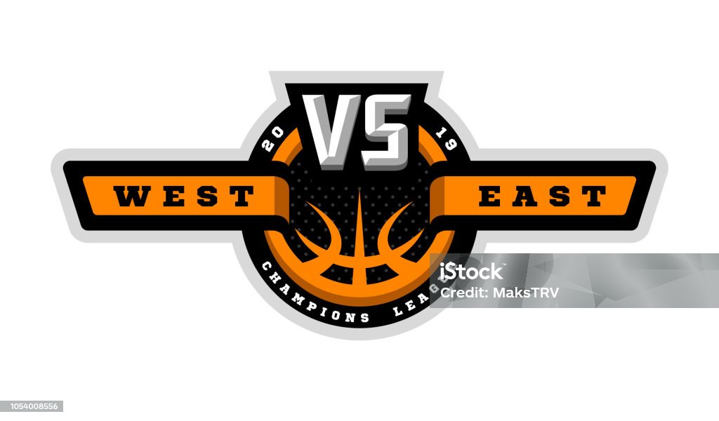 Basketball, emblème sportif VS - clipart vectoriel de Logo libre de droits