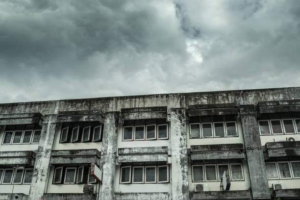 Dilapidated old apartment house