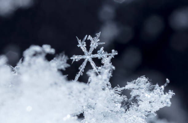 istock snowflake in the snow, winter 1054032376