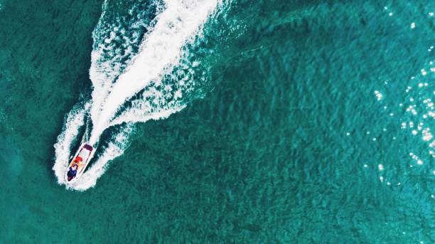 istock High Angle View Of Boat In Sea 1054032758