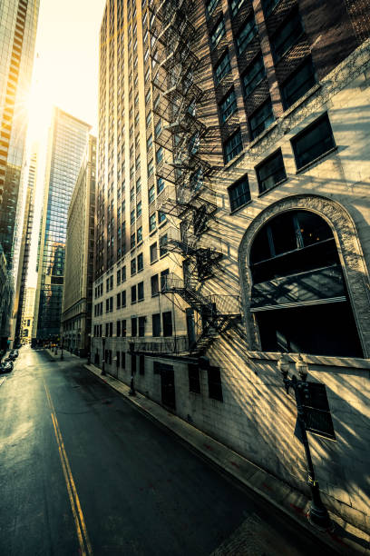 istock Chicago street sunrise 1054041414