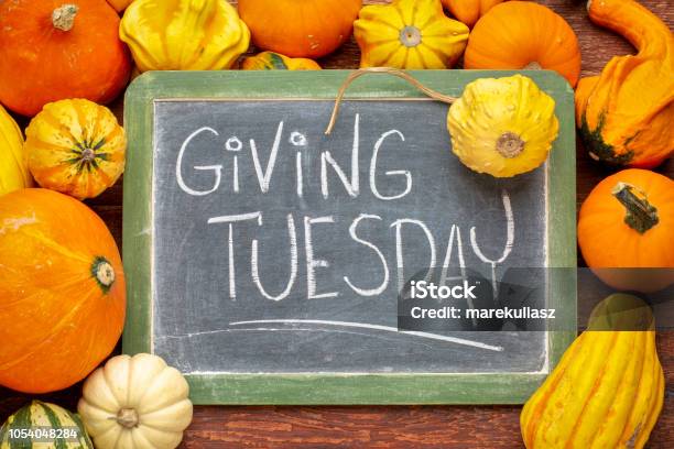 Giving Tuesday Blackboard Sign Stock Photo - Download Image Now - Giving Tuesday, Giving, Tuesday