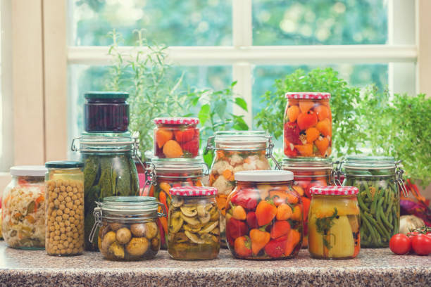 istock Pickled Organic Vegetables in Jars 1054080332