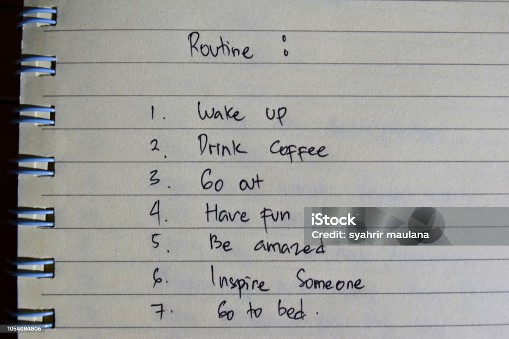 Student Daily Routine Handwriting Handwriting Daily Routine Stock Photo - Download Image Now - Adventure ...