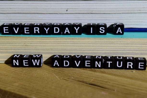 istock Everyday is a new adventure on wooden blocks 1054085306