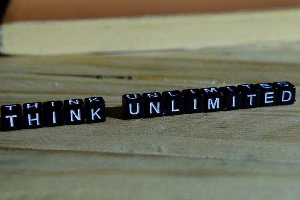 istock Think unlimited on wooden blocks. 1054086192