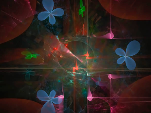 istock fractal digital, abstract design, party, card, festive 1054096962