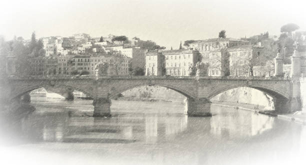 istock Rome black and white vintage landmark 1054106342