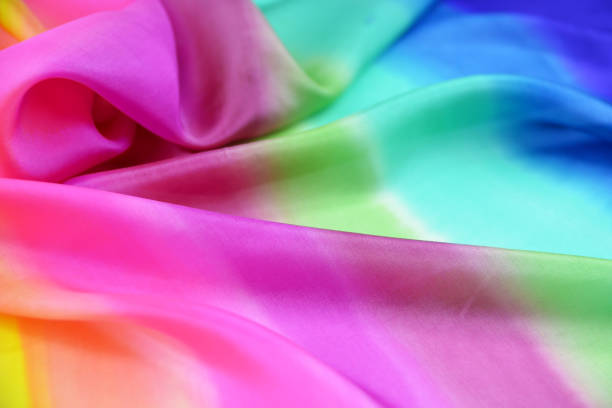 istock Texture of natural silk fabric multi color for backgrounds 1054180750