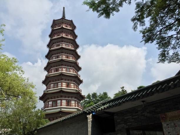 istock temple of the six banyan trees - Buddhist temple complex first built in 510, featuring a main hall & flowerlike pagoda with relics 1054190786