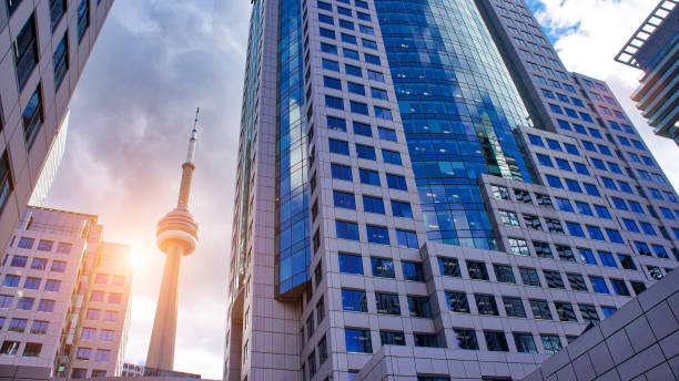 Toronto financial district skyline Toronto financial district skyline toronto stock pictures, royalty-free photos & images