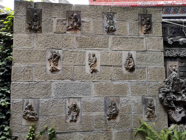 istock wall at Arhat Temple, Chongqing, China 1054213104
