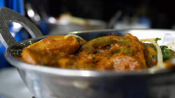 istock Typical spicy Indian food and served in Typical metal containers 1054220272
