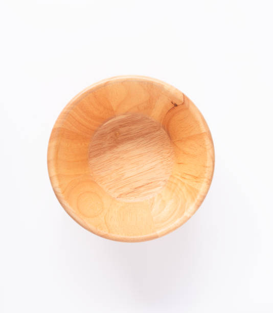 top view of wooden bowl stock photo