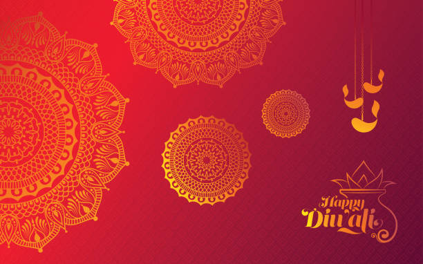 diwali-fest hintergrund runde floral ornament - traditionelles festival stock-grafiken, -clipart, -cartoons und -symbole