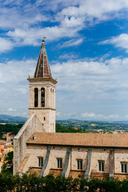 istock Church and bell tower in Spoleto, Italy 1054228200