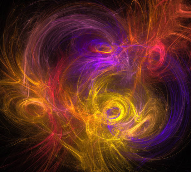 istock image of one Digital Fractal on Black Color 1054230336