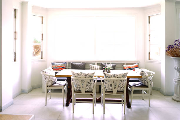 istock Table and chairs in living room 1054230722