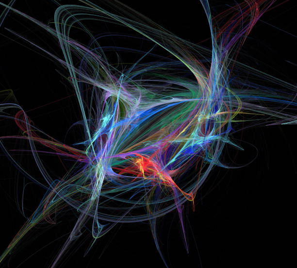 istock image of one Digital Fractal on Black Color 1054232636