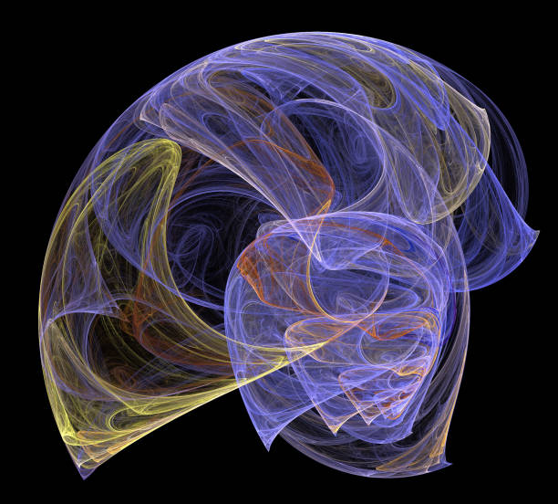 istock image of one Digital Fractal on Black Color 1054233130