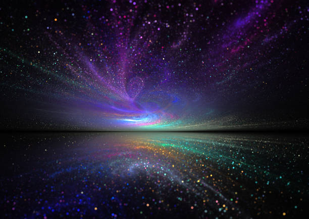 magical night sky abstract futuristic background aurora borealis abstract stock pictures, royalty-free photos & images