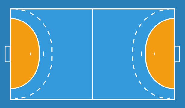 illustrations, cliparts, dessins animés et icônes de fond de handball de champ. vector illustration eps 10 - faute de main