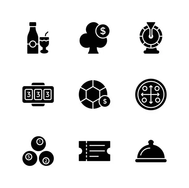 Vector illustration of Casino Glyph Vector Icons