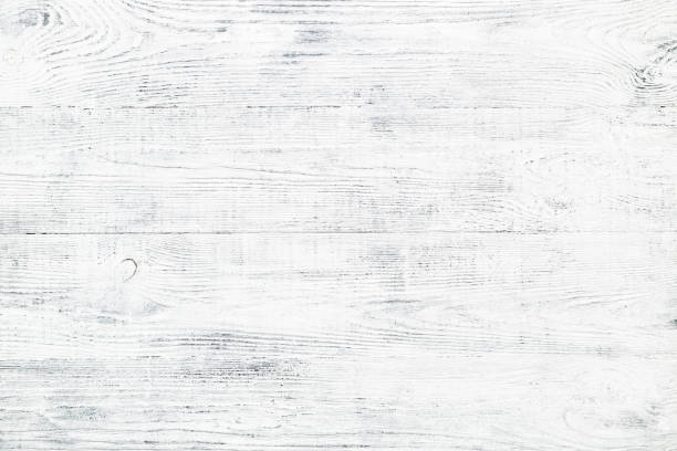 Old wooden plank texture with cracks and scratches White & gray vintage board.