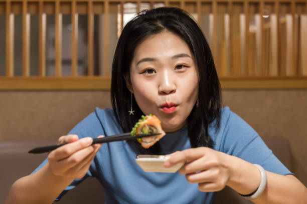 Girl in Japanese restaurant