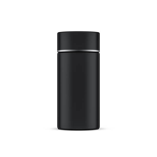 istock Black Tube Tin can Mockup, thermos 1054292156