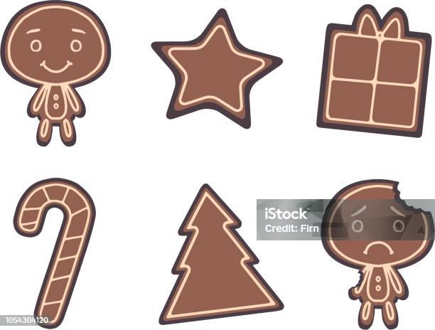Collection Of Vector Christmas Gingerbread Illustrations Stock Illustration - Download Image Now