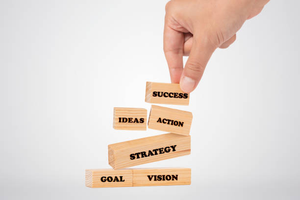 istock Hand Picking Wooden Block with Word Success 1054309164