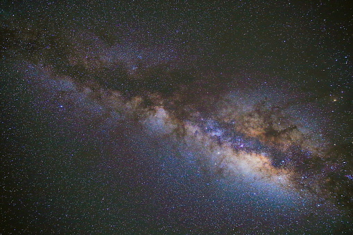 Milky Way galaxy above secluded peruvian Andes - Dramatic landscape at night, Peru