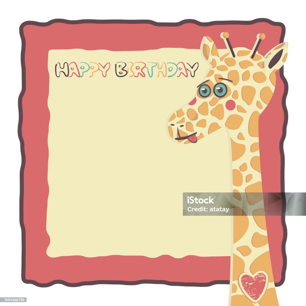Khung Hình Ảnh Với Một Con Hươu Cao Cổ Dòng Chữ Chúc Mừng Sinh ...
